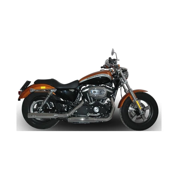 Dupla Slip-On kipufogódob szett végzáró dupla gyűrűs króm – Harley-Davidson kompatibilis