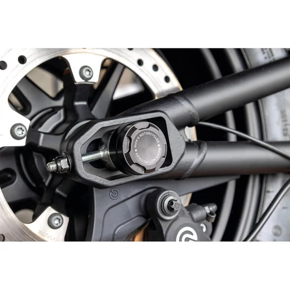 Prémium hátsótengely-borítás Ricks logóval, fekete, porszórt szatén – Harley-Davidson kompatibilis