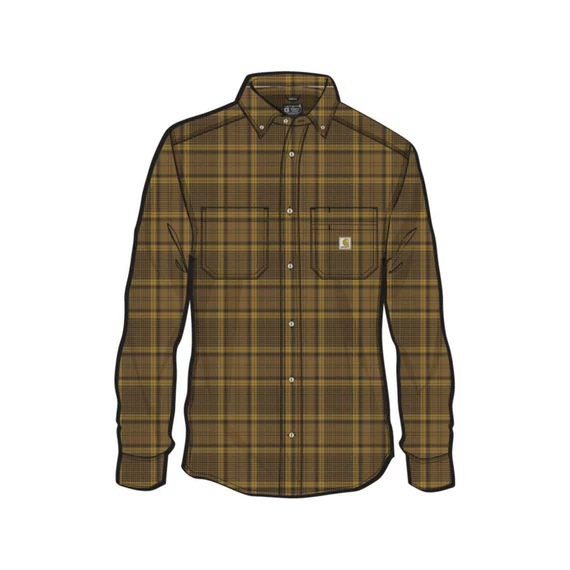 Rugged Flex Relaxed Fit középvastag flanel hosszú ujjú kockás ing M