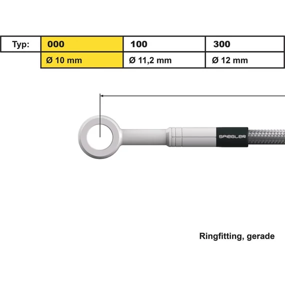 10 mm, Vario Line banjo csatlakozó, 000-es típus, egyenes rozsdamentes acél – Harley-Davidson kompatibilis