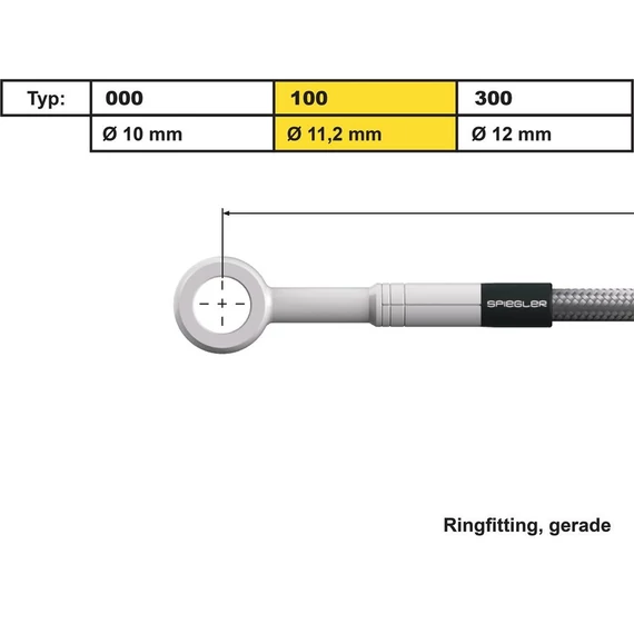 11 mm, Vario Line banjo csatlakozó 100-as típus, egyenes rozsdamentes acél – Harley-Davidson kompatibilis