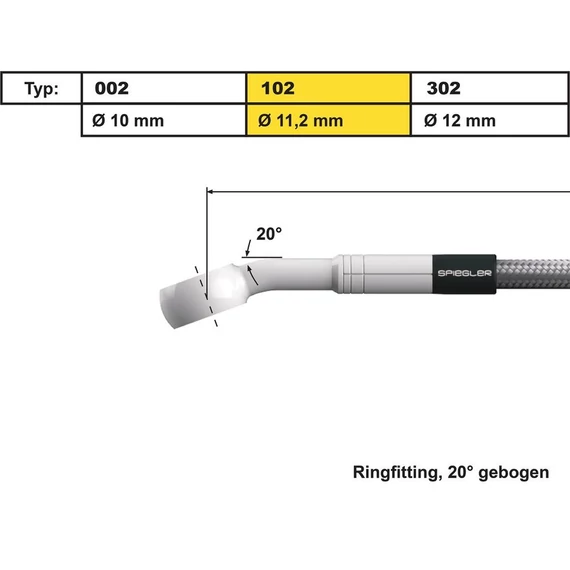 11 mm, Vario Line banjo csatlakozó 102-es típus, 20°-os könyök rozsdamentes acél – Harley-Davidson kompatibilis