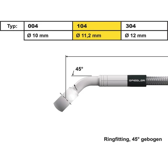 11 mm, Vario Line banjo csatlakozó 104-es típus, 45°-os könyök rozsdamentes acél – Harley-Davidson kompatibilis