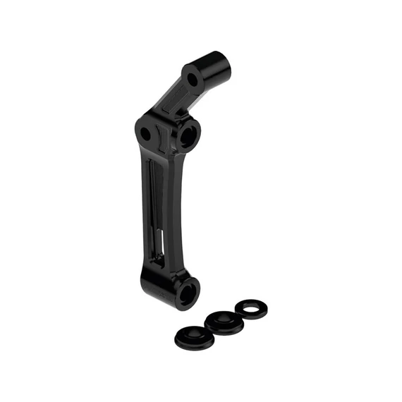 Club Style radiális féknyereg adapter 292 és 300 mm rotorhoz távtartókkal fényes fekete elox egytárcsás első – Twin Cam; Milwaukee-Eight; Sportster Evo – Ricks Motorcycles – Harley-Davidson kompatibilis