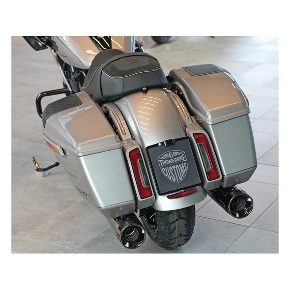 Középre szerelhető rendszámtábla alaplap adapter fényes fekete – Harley-Davidson kompatibilis
