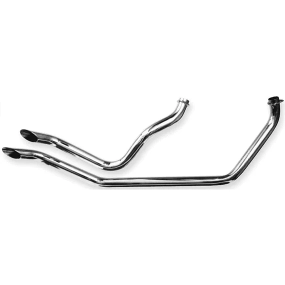 Hattyúnyakú, kétrészes, drag pipes lapátmotor merev vázban, króm 1,75
