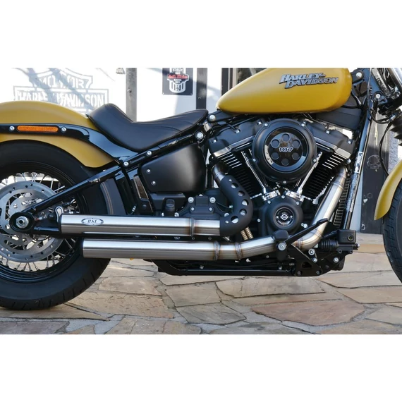 Top Chopp lépcsőzetes kipufogórendszer, fekete lyukú hővédő pajzs, fekete sima végzáró sapka, 70 mm-es kontúr – Harley-Davidson kompatibilis